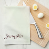 ピンクと白のさくらんぼ花自然モノグラム キッチンタオル (四つ折り)