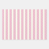 ピンクと白のにドッグポーストライププかわいらし ラッピングペーパーシート (正面2)