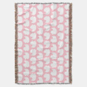 ピンクと白のアヒルのパターン スローブランケット (正面縦)