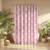 ピンクと白のアートデコのシームレスなパターン2 シャワーカーテン