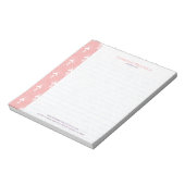 ピンクと白のアールデコ模様 ノートパッド (回転)
