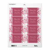 ピンクと白のウェディングモダンラベル ラベル (フルシート)