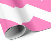 ピンクと白のエクストララージシェブロンのラッピング紙 ラッピングペーパー (ロールコーナー)