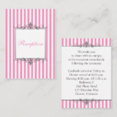 ピンクと白のエンクストライプのロージャカード エンクロージャーカード (正面/裏面)