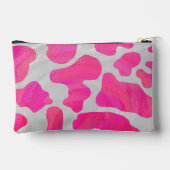 ピンクと白のカウパターン アクセサリーポーチ (裏面)