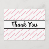 ピンクと白のカリカリとクラシックありがとう ポストカード (正面)