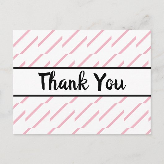 ピンクと白のカリカリとクラシックありがとう ポストカード (正面)
