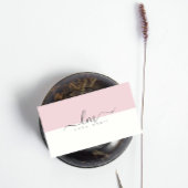 ピンクと白のカリグラフモノグラムミニマル主義者 コーリングカード