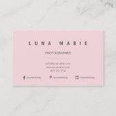 ピンクと白のカリグラフモノグラムミニマル主義者 名刺 (裏面)