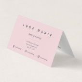 ピンクと白のカリグラフモノグラムミニマル主義者 名刺 (裏面)