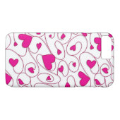 ピンクと白のカーリーハート Case-Mate iPhoneケース (裏面(横))