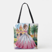 ピンクと白のガウンを贈るキンセアニラの少女 トートバッグ (裏面)