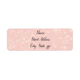 ピンクと白のガーリー星 ラベル