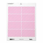ピンクと白のキャンディストライプーの。 ラベル (フルシート)