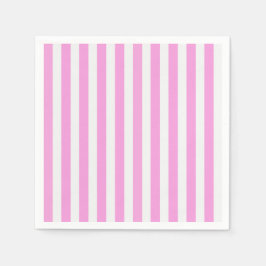 ピンクと白のキャンディストライプー スタンダードカクテルナプキン