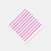 ピンクと白のキャンディストライプー スタンダードカクテルナプキン (角)