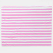 ピンクと白のキャンディストライプー フリースブランケット (正面(横))