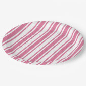 ピンクと白のキャンディストライプー ペーパープレート (アングル)