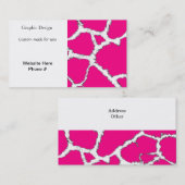 ピンクと白のキリン模様 名刺 (正面/裏面)