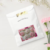 ピンクと白のクッキー赤ちゃんシャワー フェイバーバッグ (封をした状態)
