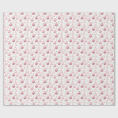 ピンクと白のクリスマスオーナメントクリスマス ラッピングペーパー (フラット)