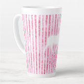 ピンクと白のクリスマスジョイトナカイ カフェラテマグ (左アングル)