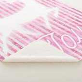 ピンクと白のクリスマスジョイトナカイ シェルパブランケット (3/4)