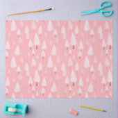 ピンクと白のクリスマスツリーのクリスマス 薄葉紙 (クラフト)