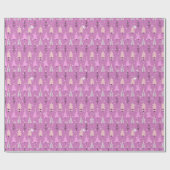 ピンクと白のクリスマスツリーグリーンクリスマス ラッピングペーパー (フラット)