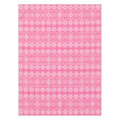 ピンクと白のクリスマスフェア島のパターン テーブルクロス (正面)