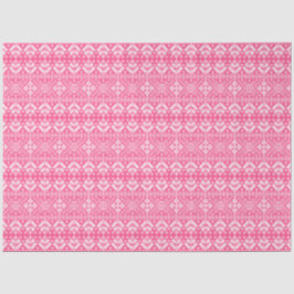 ピンクと白のクリスマスフェア島のパターン 薄葉紙