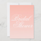 ピンクと白のグラデーションのブライダルシャワーの招待 招待状 (裏面)