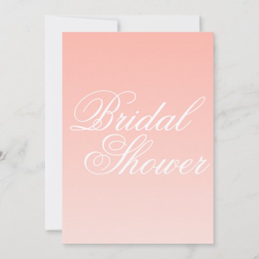 ピンクと白のグラデーションのブライダルシャワーの招待 招待状 (裏面)