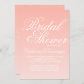 ピンクと白のグラデーションのブライダルシャワーの招待 招待状 (正面/裏面)