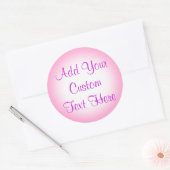 ピンクと白のグラデーションカスタムのシール ラウンドシール (封筒)