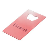 ピンクと白のグラデーション クレジットカード栓抜き (正面アングル)