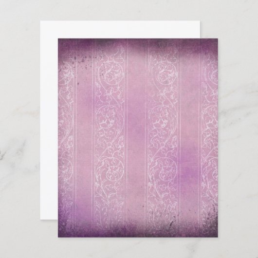 ピンクと白のグランギー熟成スクラップブック紙 (正面/裏面)