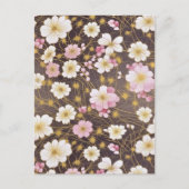 ピンクと白のコスモス千代紙 ポストカード (正面)