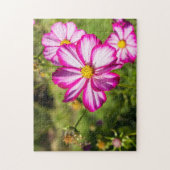 ピンクと白のコスモス花ジグソーパズル ジグソーパズル (縦)