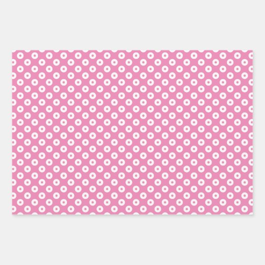 ピンクと白のコーディネート幾何学模様と「愛と」 ラッピングペーパーシート (正面2)