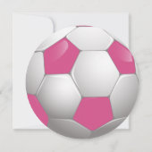 ピンクと白のサッカーボール誕生パーティー 招待状 (裏面)