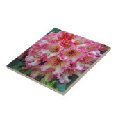 ピンクと白のシャクナゲの花 タイル (側面)