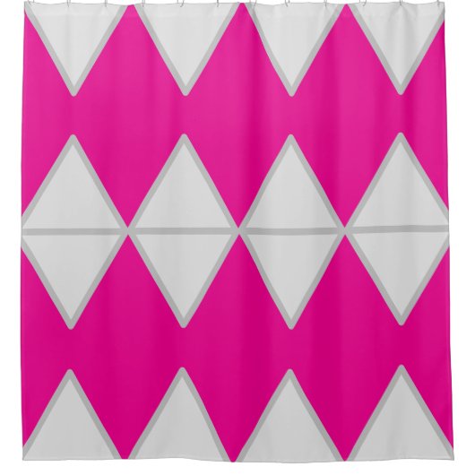 ピンクと白のシャワーカーテン シャワーカーテン (正面)