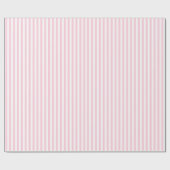 ピンクと白のシンプル細いストライプ ラッピングペーパー (フラット)