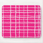 ピンクと白のジオメトリック線パターン マウスパッド (正面)