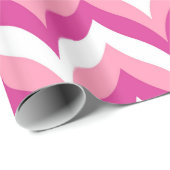 ピンクと白のジグザグシェブロンパターンの色合い ラッピングペーパー (ロールコーナー)