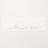 ピンクと白のスクリパーソナライズされたプトを元に戻す ヨガマット (裏面(横))