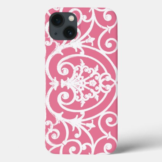 ピンクと白のスクロールワーク ケースメイト iPhone ケース Case-Mate iPhoneケース (裏面)