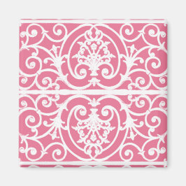 ピンクと白のスクロール マグネット