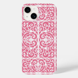ピンクと白のスクロール Case-Mate iPhone 14ケース